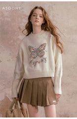 ASGONY 3D Butterfly Sweater