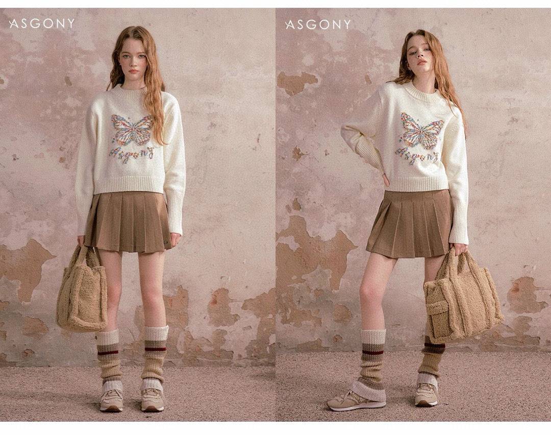 ASGONY 3D Butterfly Sweater