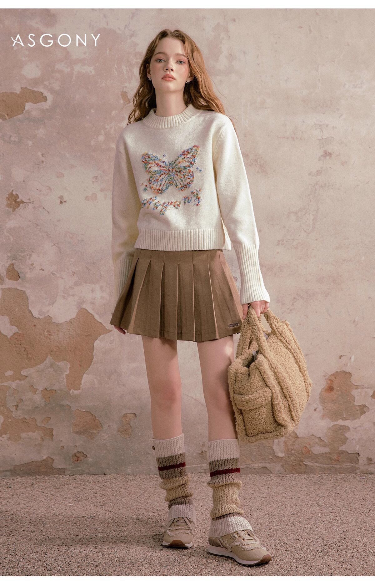 ASGONY 3D Butterfly Sweater