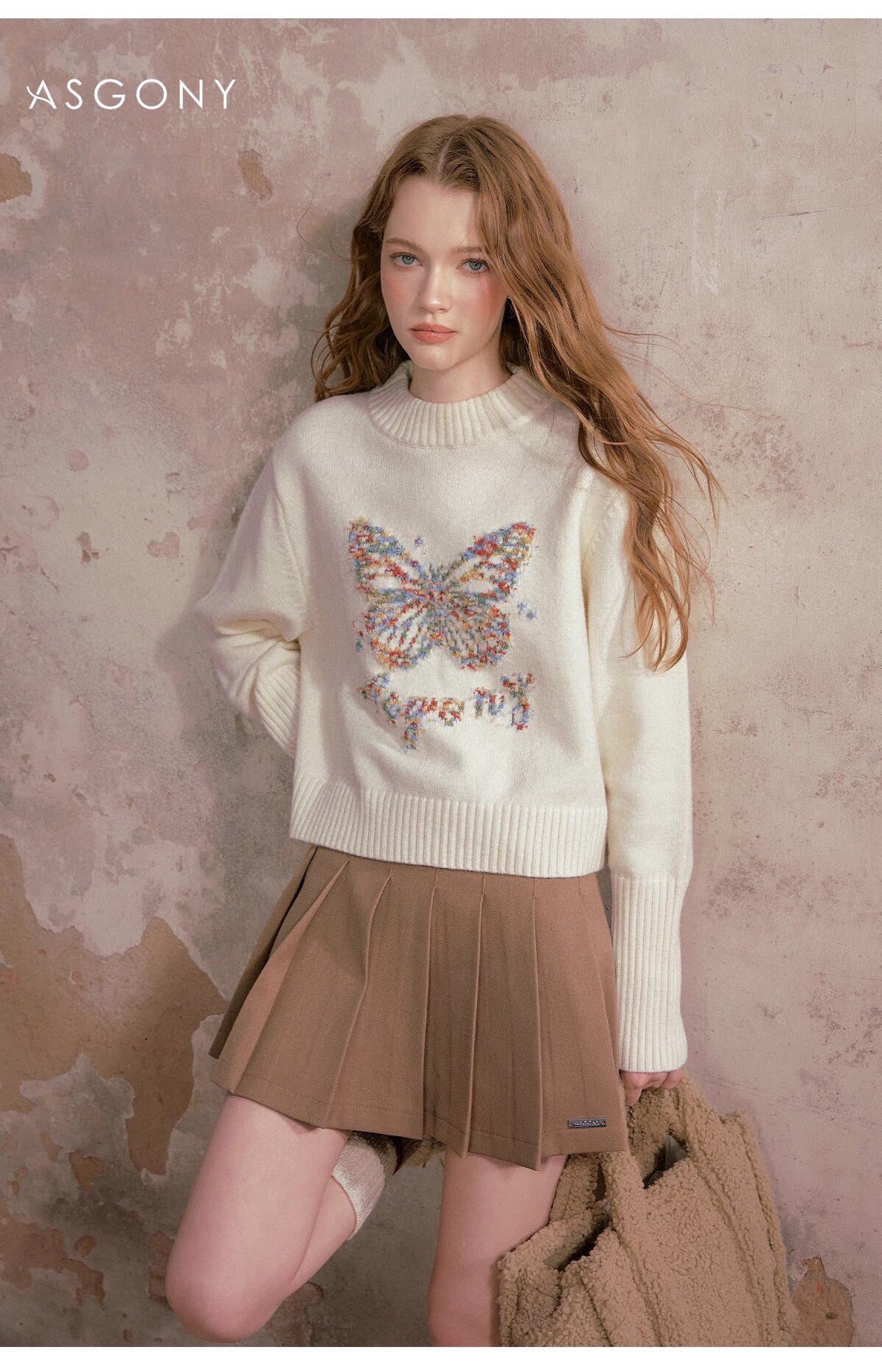 ASGONY 3D Butterfly Sweater