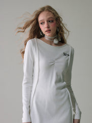 La Freedom Simple Knit Dress - White