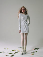 La Freedom Simple Knit Dress - White