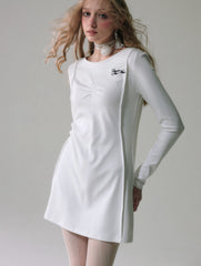 La Freedom Simple Knit Dress - White