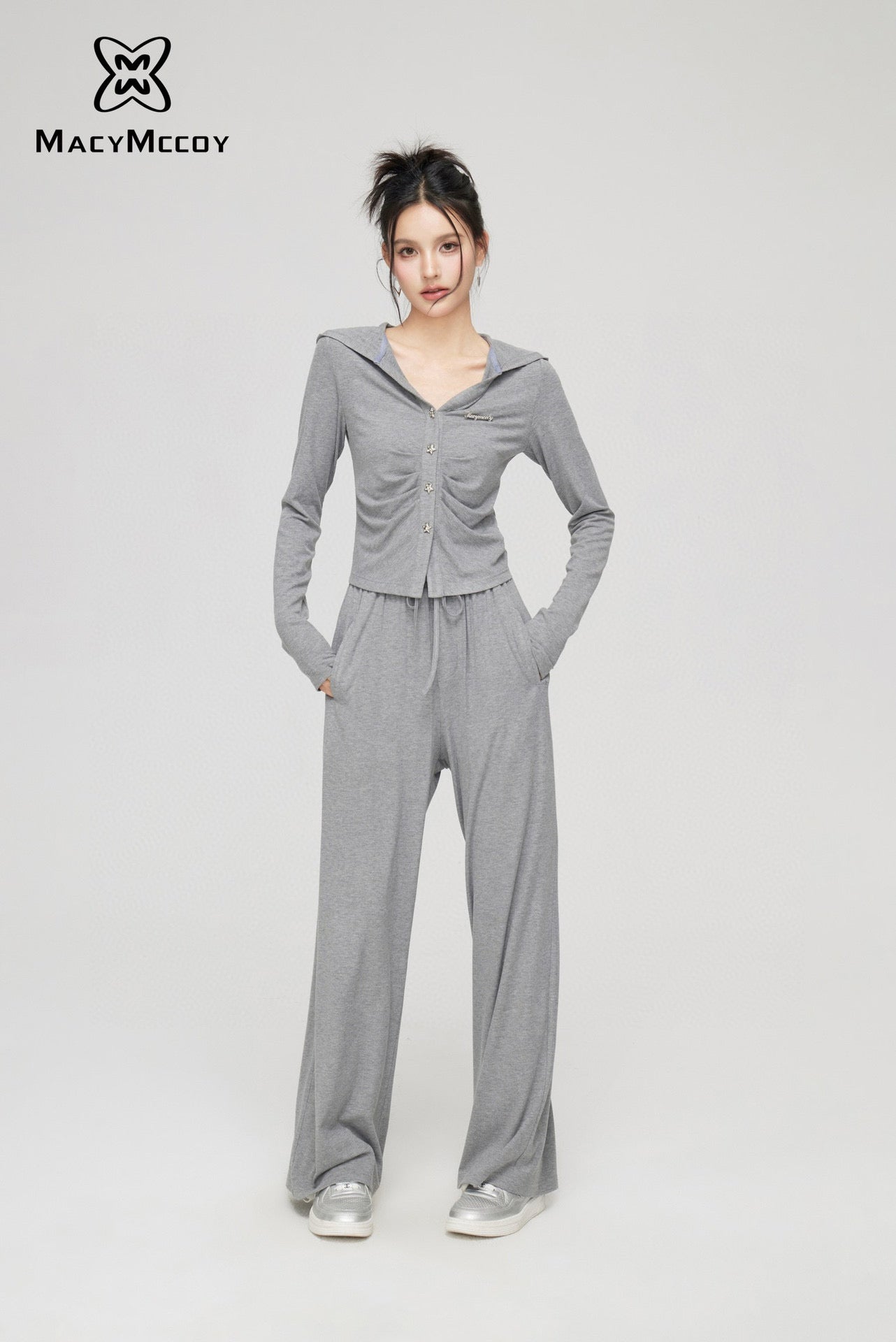 MacyMccoy Knit Set (Top + Pants) - Gray