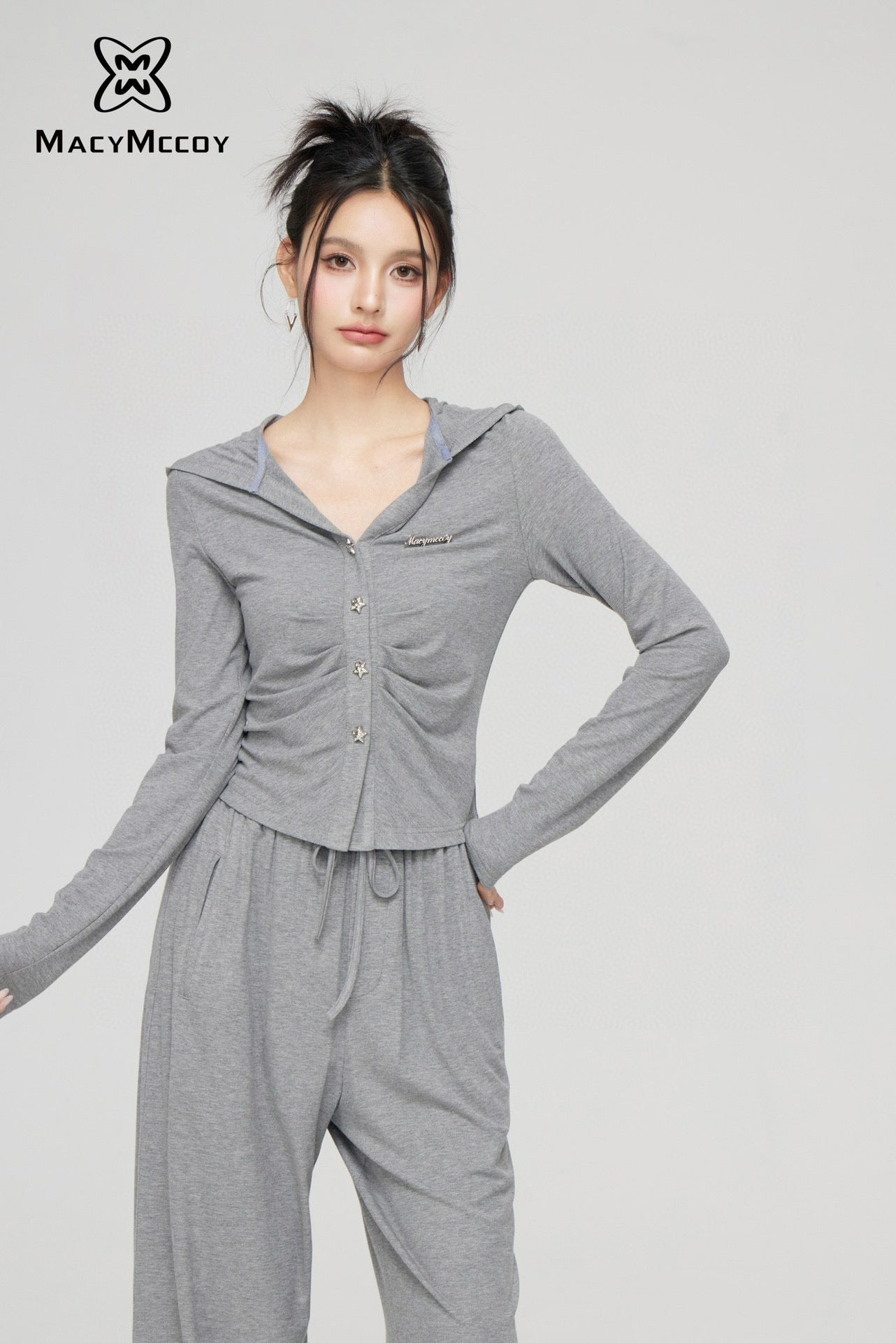 MacyMccoy Knit Set (Top + Pants) - Gray