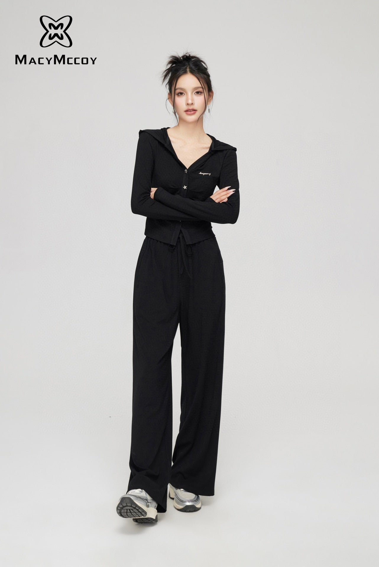 MacyMccoy Knit Set (Top + Pants) - Black