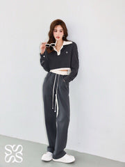 SOMESOWE Leisure Two-Piece Set (Top + Pants)