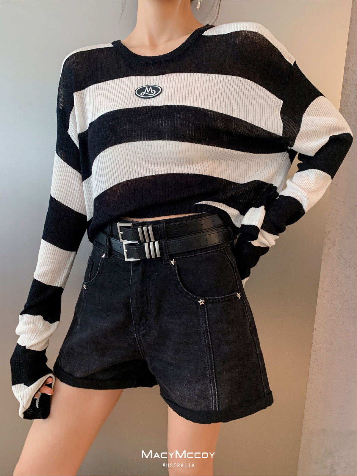 MacyMccoy Belted Denim Shorts