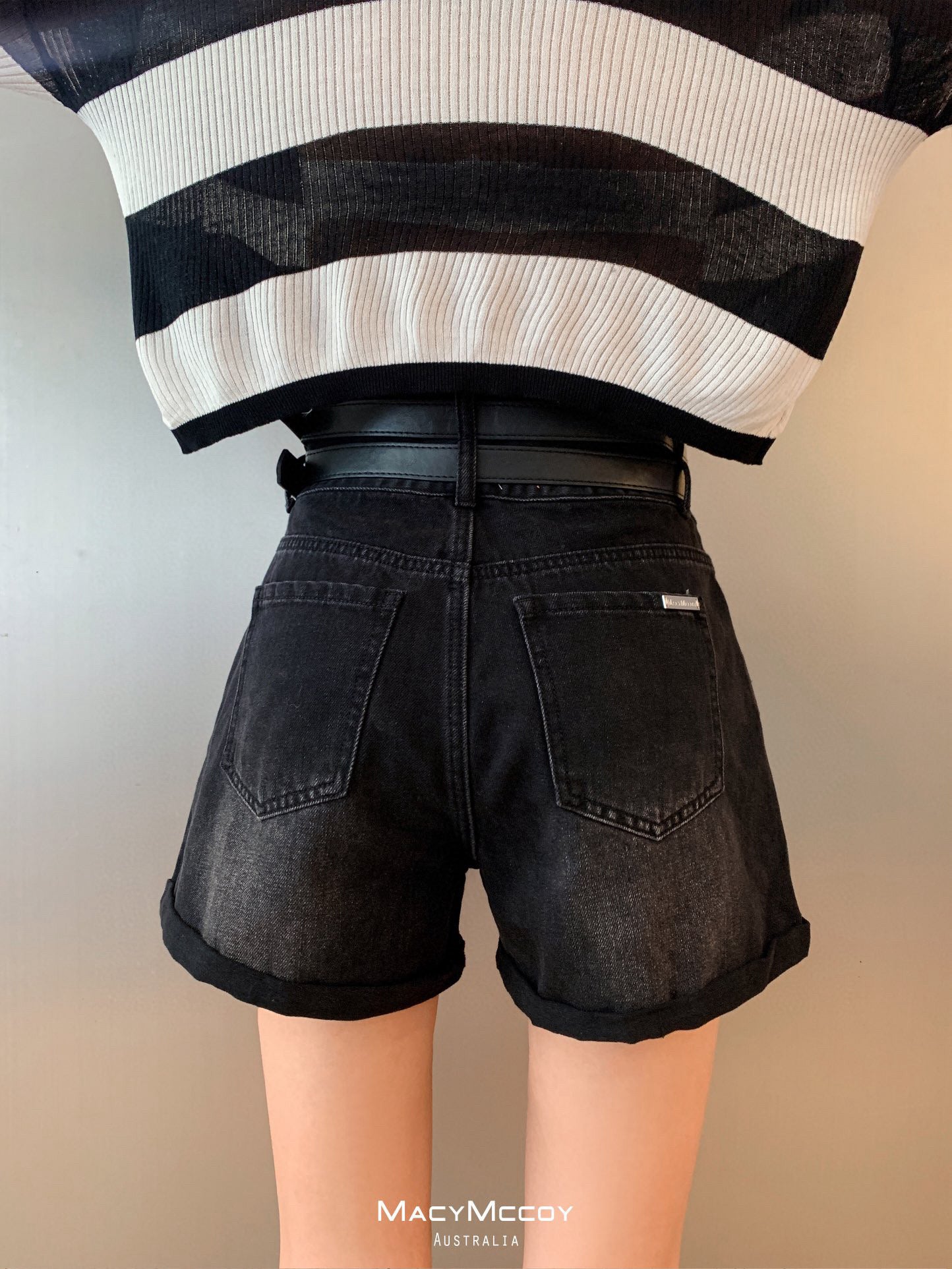 MacyMccoy Belted Denim Shorts