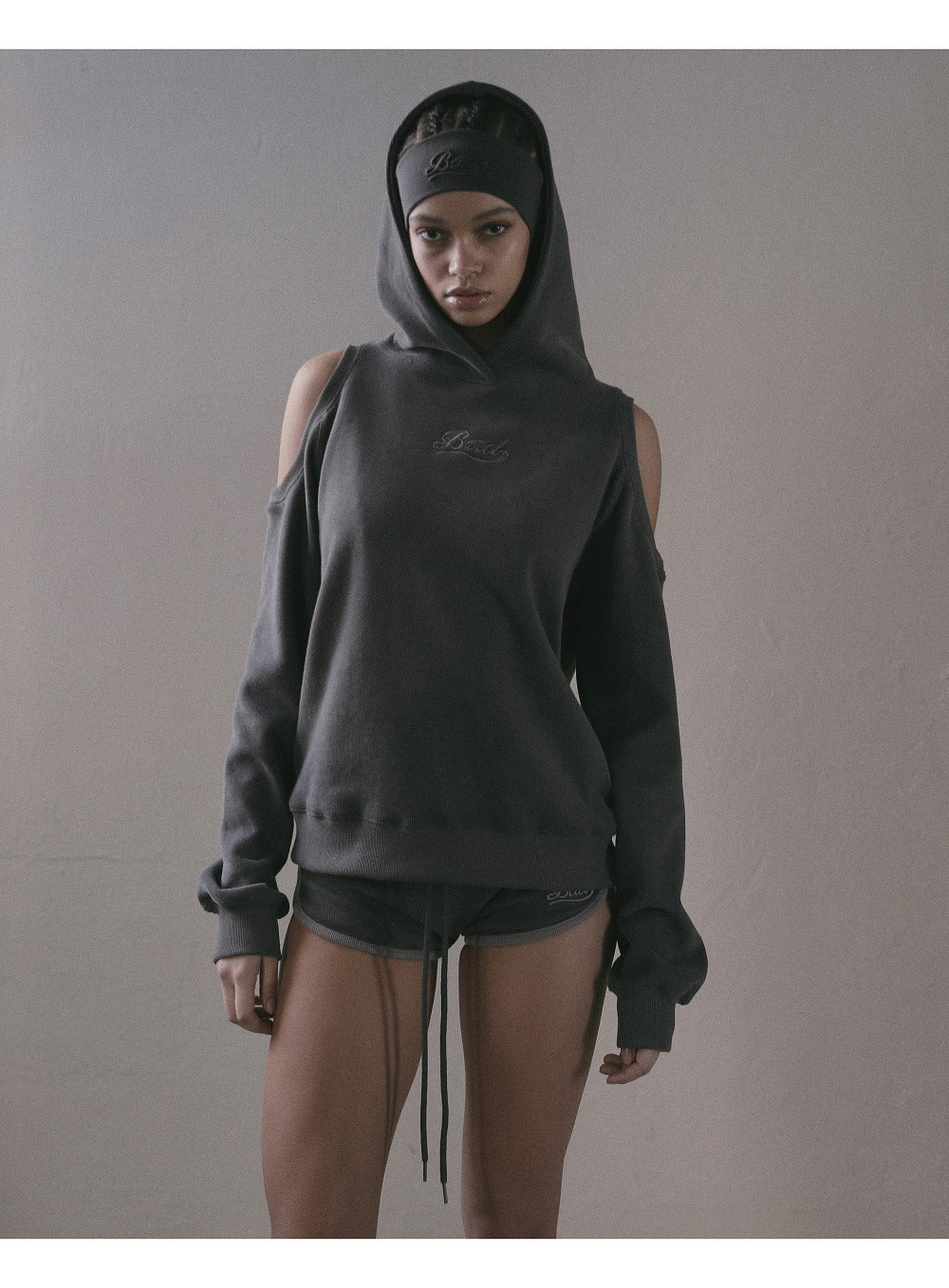 BADBLOOD  Beyond Soft Cutout Hoodie – Charcoal