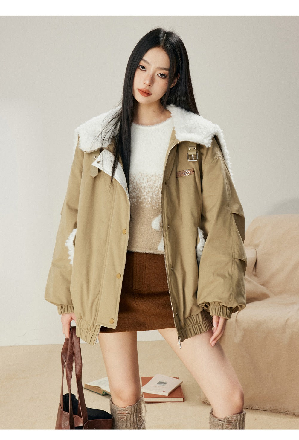 LIILOU Shearling Cotton-Padded Jacket