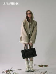 La Freedom American Style Hooded Sweatshirt Jacket&Skirt - Apricot