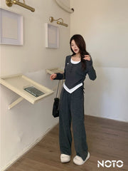 NOTO Casual Set (Top + Pants) - Gray