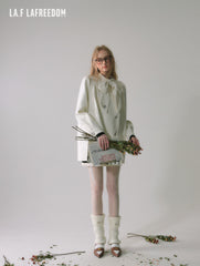 La Freedom Bow Tie Cape Coat-White