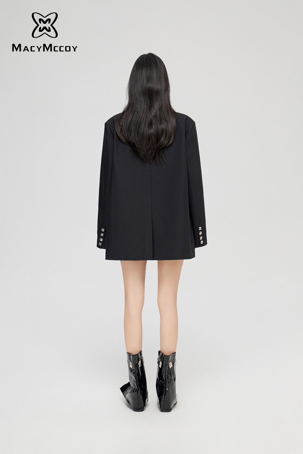 MacyMccoy Minimalist Blazer Jacket-Black