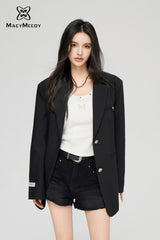 MacyMccoy Minimalist Blazer Jacket-Black