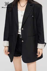 MacyMccoy Minimalist Blazer Jacket-Black