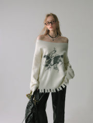 La Freedom Butterfly Sweater - White