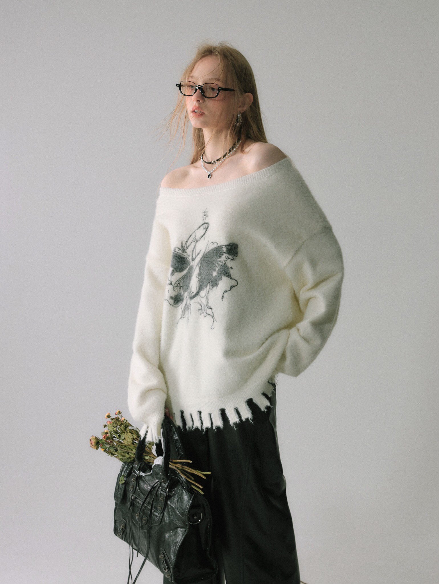 La Freedom Butterfly Sweater - White