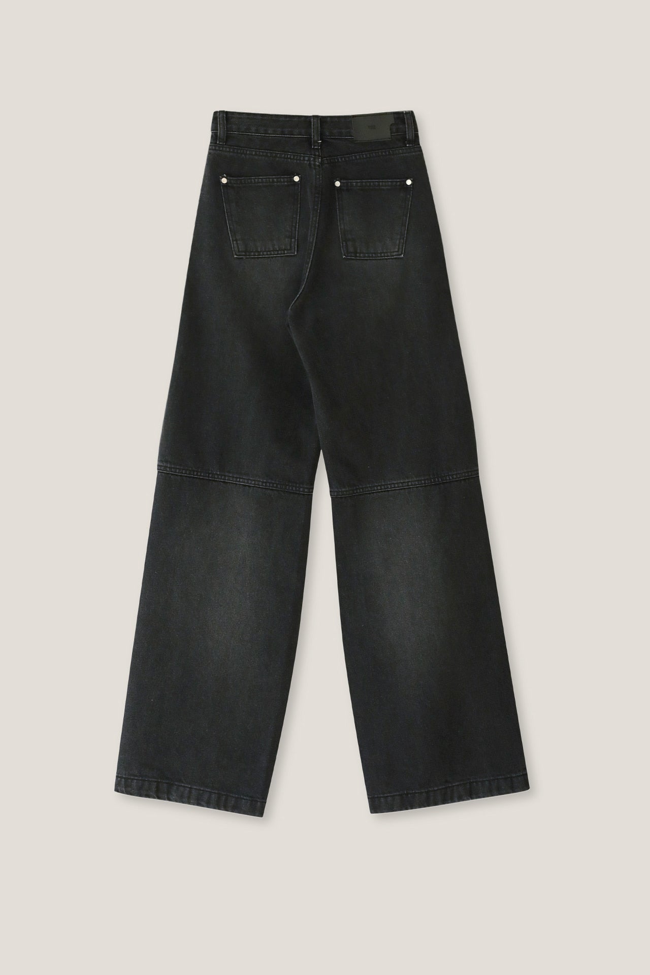 YUSE HOT FIX WIDE DENIM PANTS - BLACK