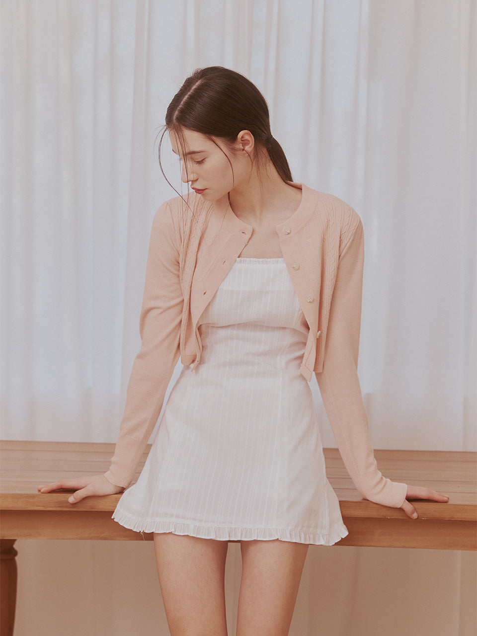 Not your rose  Pale cardigan (Pink)