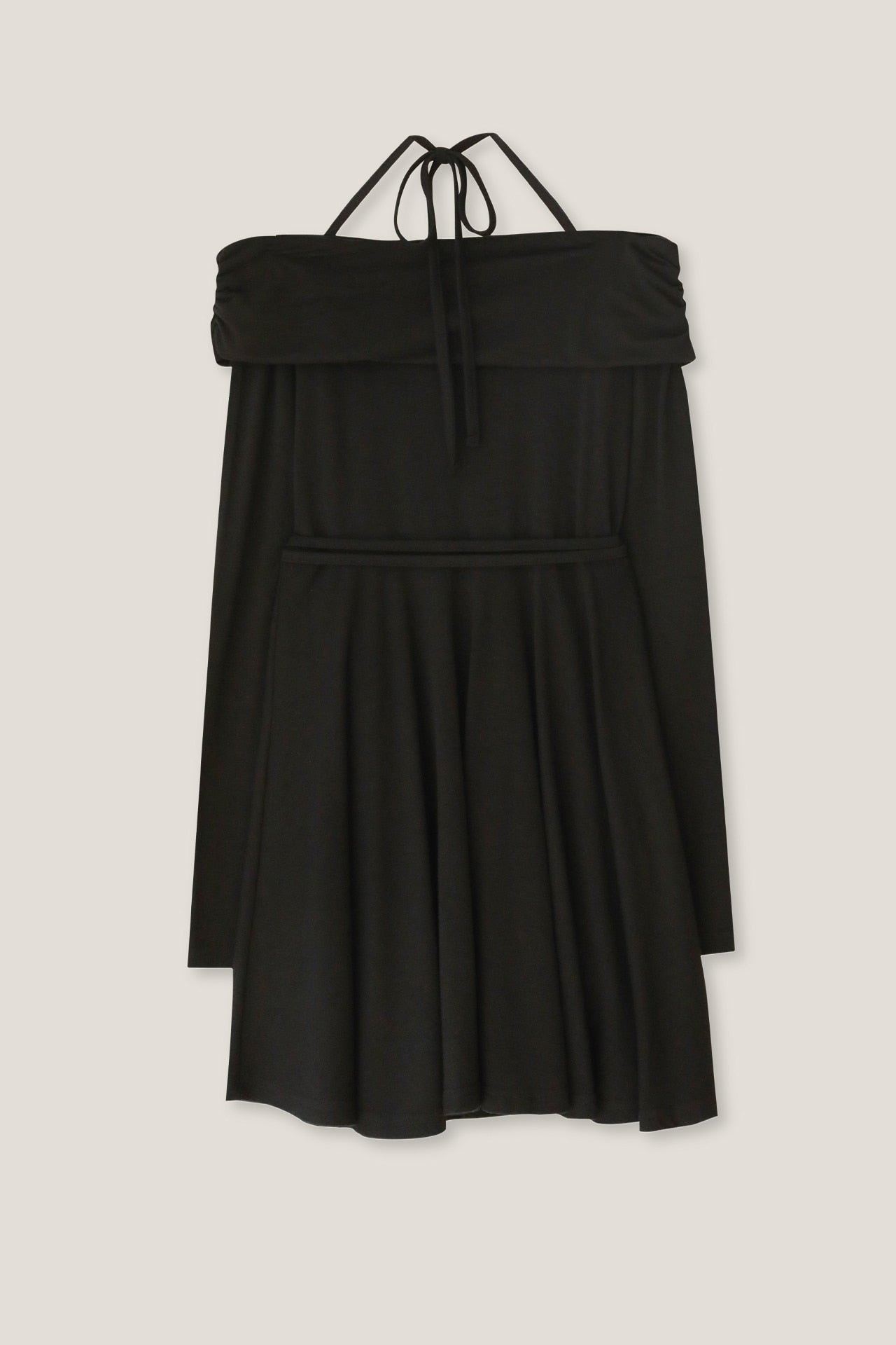 YUSE OFF SHOULDER DRAPING DRESS TOP - BLACK