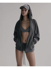 BADBLOOD  Beyond Soft Zip-Up Hoodie - Charcoal