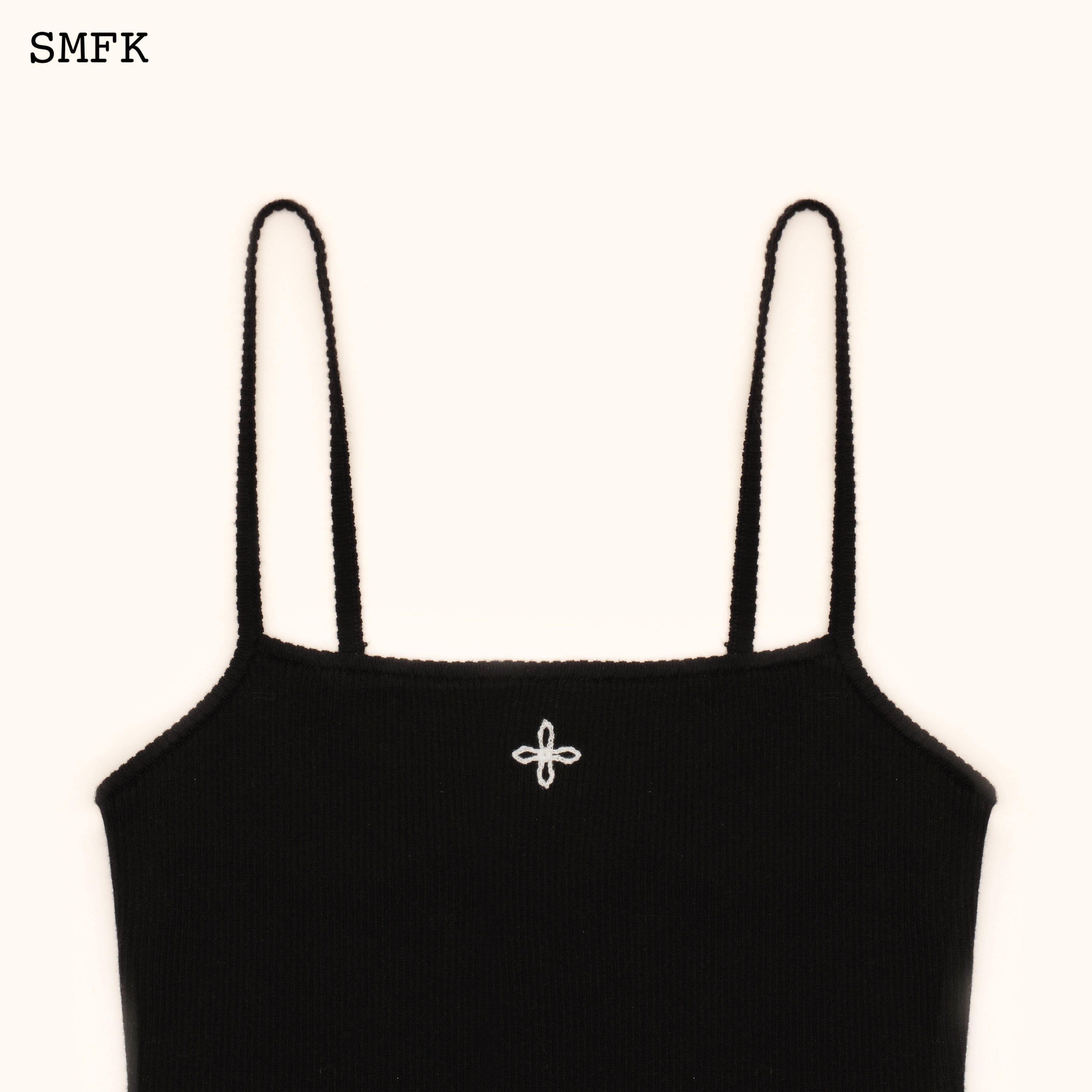 SMFK WILDWORLD CROSS RIDING KNITTED VEST TOP IN BLACK