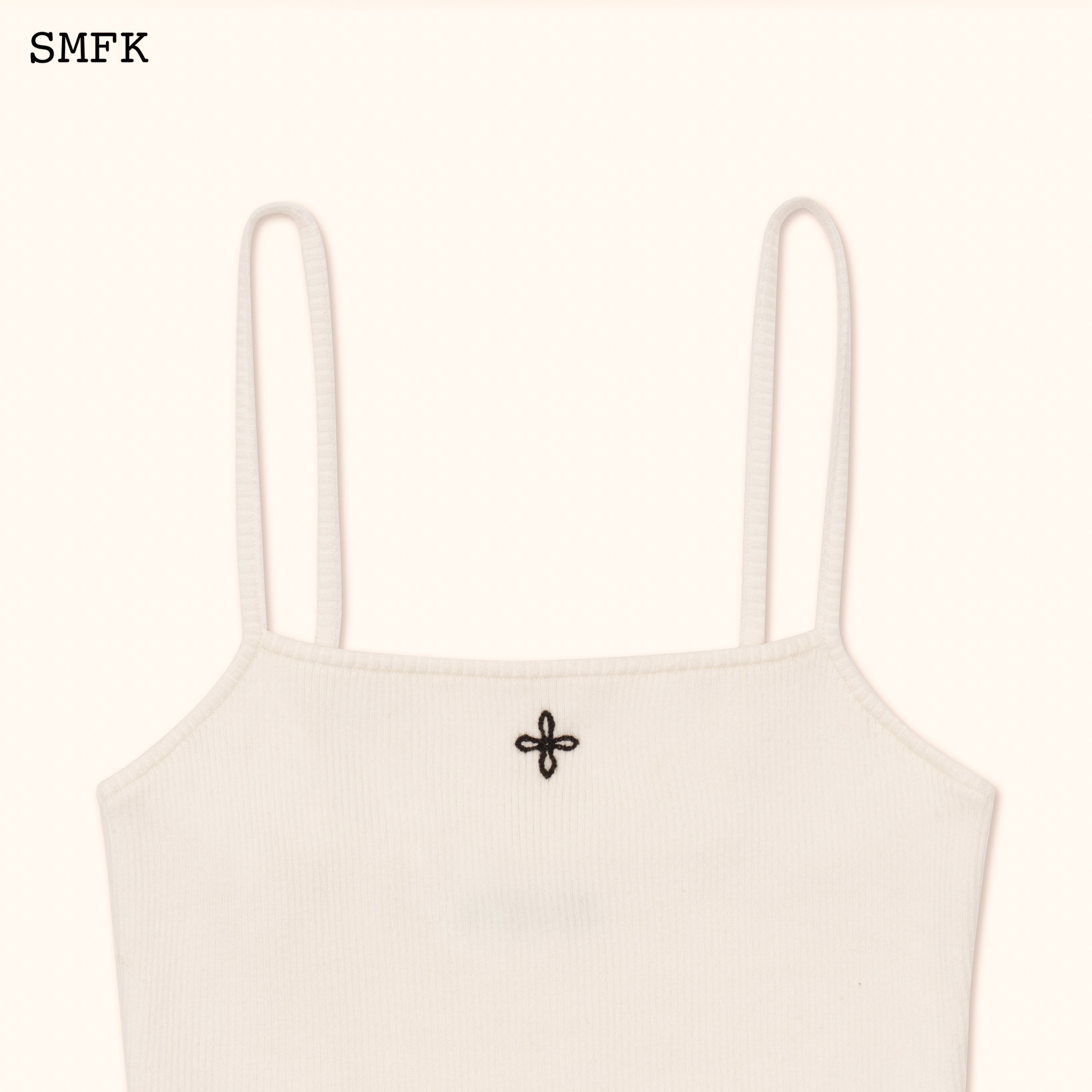 SMFK WILDWORLD CROSS RIDING KNITTED VEST TOP IN WHITE