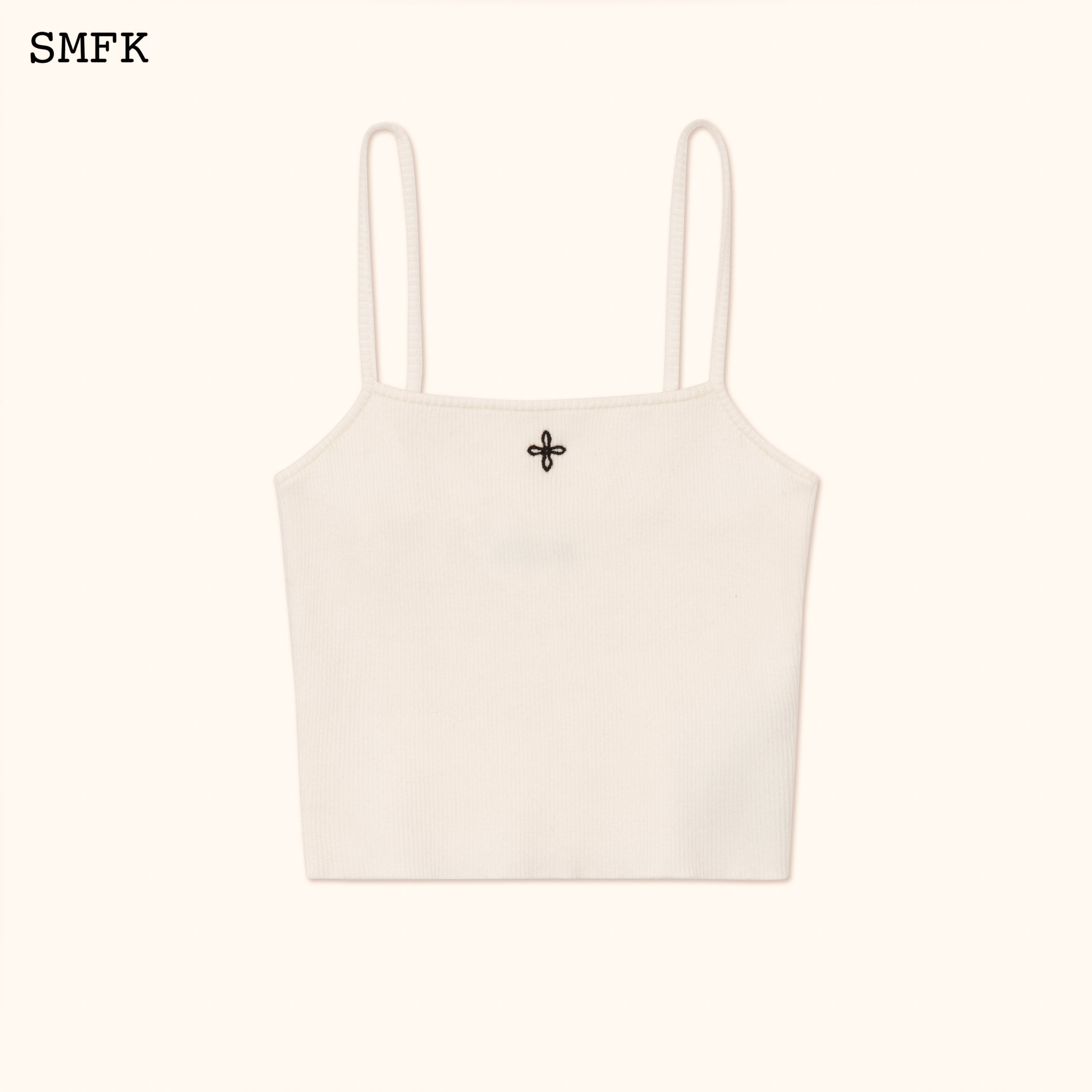 SMFK WILDWORLD CROSS RIDING KNITTED VEST TOP IN WHITE