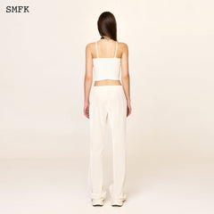 SMFK WILDWORLD CROSS RIDING KNITTED VEST TOP IN WHITE